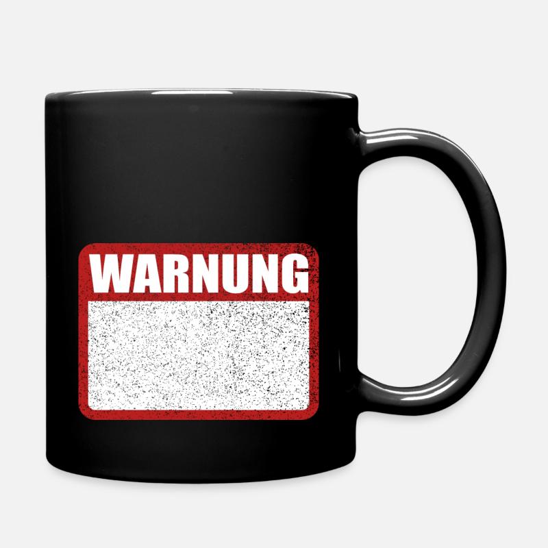Warnung Schild leer Achtung Blechschild - Tasse einfarbig - Schwarz