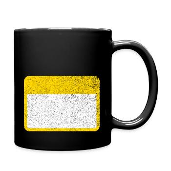 Panneau d’avertissement étiquette nominative Panneau de respect jaune - Mug uni - noir - Droite