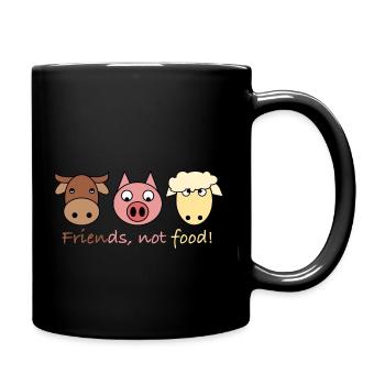 Friends not food - Natural - Tasse einfarbig - Schwarz - Rechts
