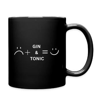 Gin makes me happy - gin spruch - Tasse einfarbig - Schwarz - Rechts