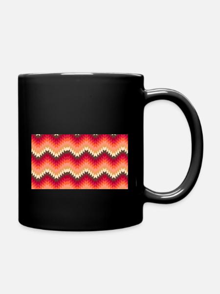 Wachs Afrika Muster - Tasse einfarbig - Schwarz