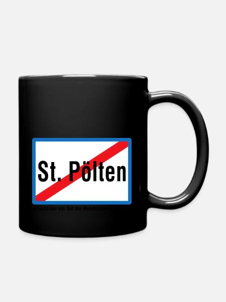 St. Pölten und die Bielefeld Verschwörung Satire - Tasse einfarbig - Schwarz