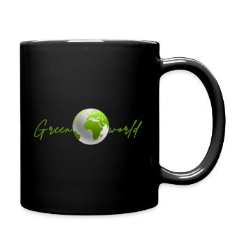 Grüne Welt - Tasse einfarbig - Schwarz - Rechts