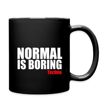 Normal is boring techno quote - Full Colour Mug - black - Right