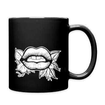 Lèvres, bouche, baisers lèvres - Mug uni - noir - Droite