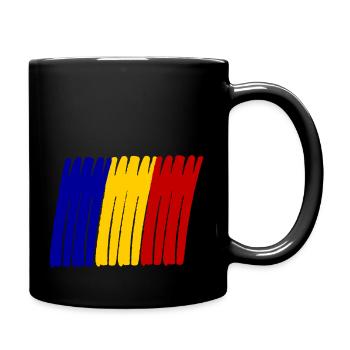 Drapeau peint de la Roumanie - Mug uni - noir - Droite