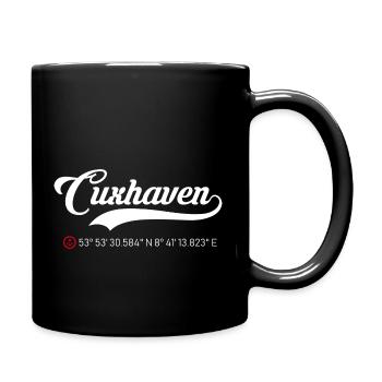 Cuxhaven Koordinaten - Tasse einfarbig - Schwarz - Rechts