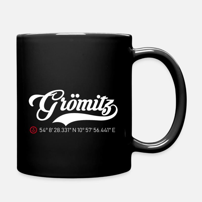 Grömitz Koordinaten - Tasse einfarbig - Schwarz
