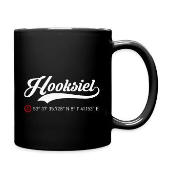 Hooksiel Koordinaten - Tasse einfarbig - Schwarz - Rechts