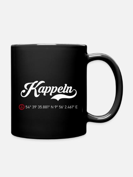 Kappeln Koordinaten - Tasse einfarbig - Schwarz