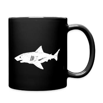 Shark (no1) - White - Full Colour Mug - black - Right