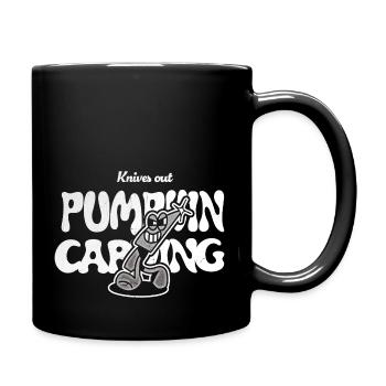 Sculpture de citrouille Couteau de dessin animé vintage Halloween - Mug uni - noir - Droite