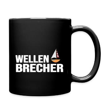 segeln Segelboot ahoi Wellenbrecher Skipper Segler - Tasse einfarbig - Schwarz - Rechts