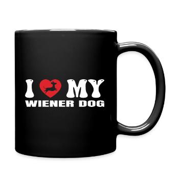 Dackel I LOVE MY WIENER DOG - Tasse einfarbig - Schwarz - Rechts