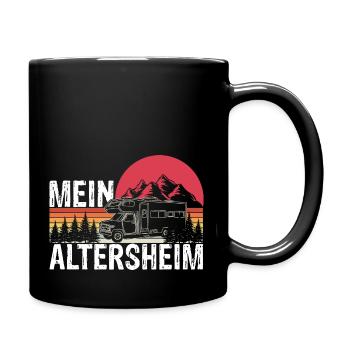 Mein Altersheim Rente Wohnmobil Urlauber Rentner - Tasse einfarbig - Schwarz - Rechts