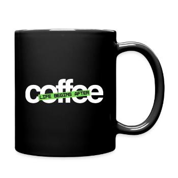 Citation de vie drôle La vie commence après le café - Mug uni - noir - Droite