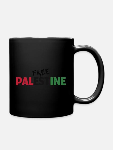 Free Palestine - Tasse einfarbig - Schwarz