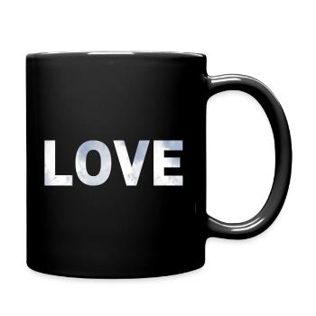 LOVE. Ein Shirt, ein Wort. - Tasse einfarbig - Schwarz - Rechts