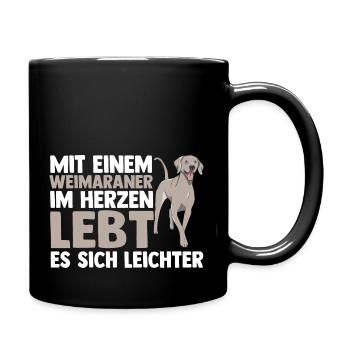 Hund Weimaraner - Tasse einfarbig - Schwarz - Rechts