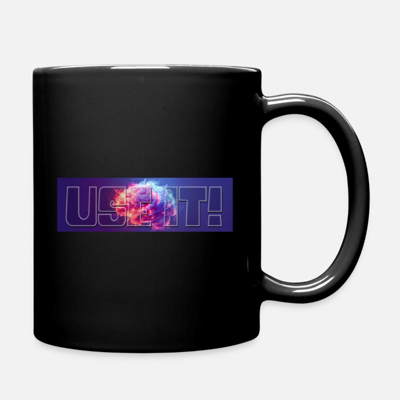use it! - Statement - Fang an zu denken! - Tasse einfarbig - Schwarz