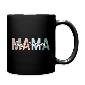 Mama Boy Mom Retro Mother's Day - Full Colour Mug - black - Right