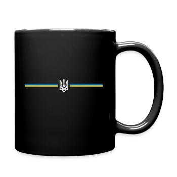 Ukraine Aid - Peace for Ukraine - Trident - Full Colour Mug - black - Right