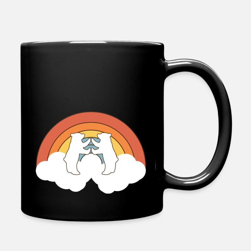 Zwei Eisbären - Tasse einfarbig - Schwarz