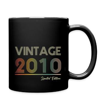 Vintage 2010 14 Year Old 14th Birthday Gift - Full Colour Mug - black - Right