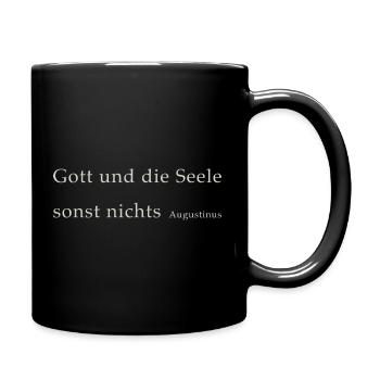 Gott und die Seele - Tasse einfarbig - Schwarz - Rechts