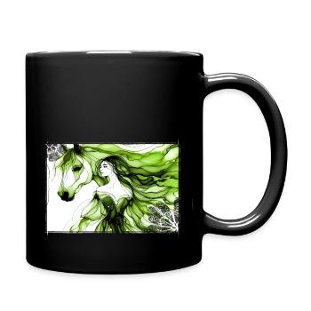 Flowers Women girl fashion design art female style - Full Colour Mug - black - Right