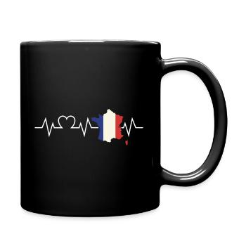 French French heartbeat France - Full Colour Mug - black - Right