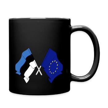 Drapeau Estonie, Europe - Mug uni - noir - Droite