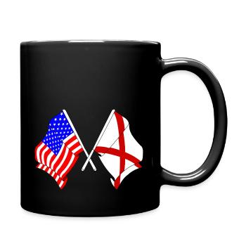 Flagge USA und Bundesstaat Alabama - Tasse einfarbig - Schwarz - Rechts