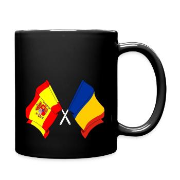 Drapeau de l’Espagne, Roumanie - Mug uni - noir - Droite