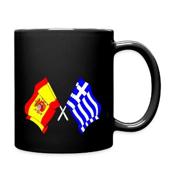 Drapeau de l’Espagne, Grèce - Mug uni - noir - Droite