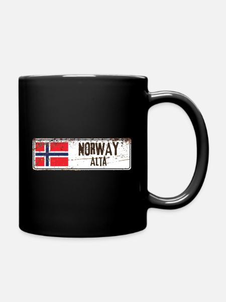 Alta Norwegen Flagge - Tasse einfarbig - Schwarz