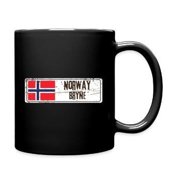 Bryne Norwegen Flagge - Tasse einfarbig - Schwarz - Rechts