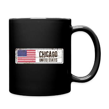 Chicago United States Flag - Full Colour Mug - black - Right
