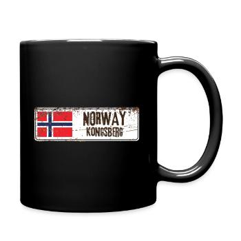 Kongsberg Norwegen Flagge - Tasse einfarbig - Schwarz - Rechts