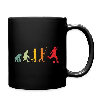 Footballer Evolution Development Retro Footballer - Full Colour Mug - black - Right