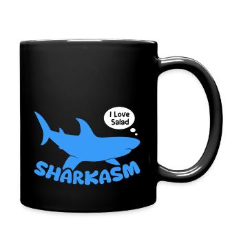 Sharkasm Marine Predator Great White Shark - Tasse einfarbig - Schwarz - Rechts