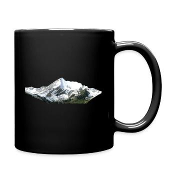 Mountains - Tasse einfarbig - Schwarz - Rechts