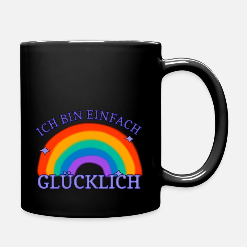 Arc-en-ciel heureux - Mug uni - noir