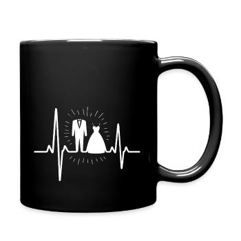 Verliebtes Paar - Tasse einfarbig - Schwarz - Rechts
