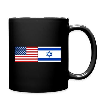USA Israel Flagge - Tasse einfarbig - Schwarz - Rechts