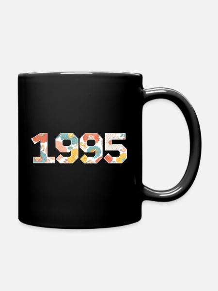 Floral 1995 - 30th anniversary - Full Colour Mug - black