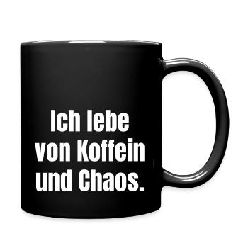 Je vis de caféine et de chaos. - Mug uni - noir - Droite
