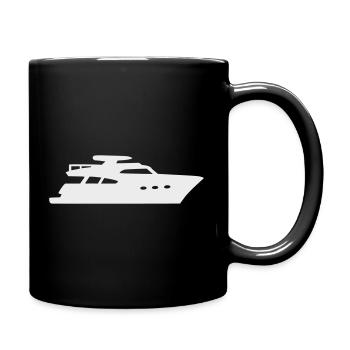 Yacht Silhouette Bateau à moteur - Mug uni - noir - Droite