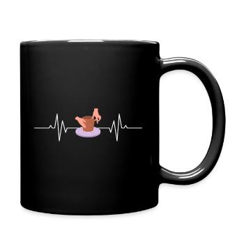 Ceramic Heartbeat Handmade Art - Full Colour Mug - black - Right