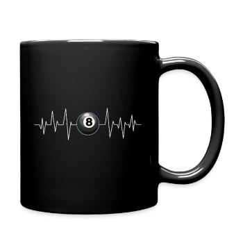 Billard Herzschlag Linie Queue Sport Lustig Pool - Tasse einfarbig - Schwarz - Rechts